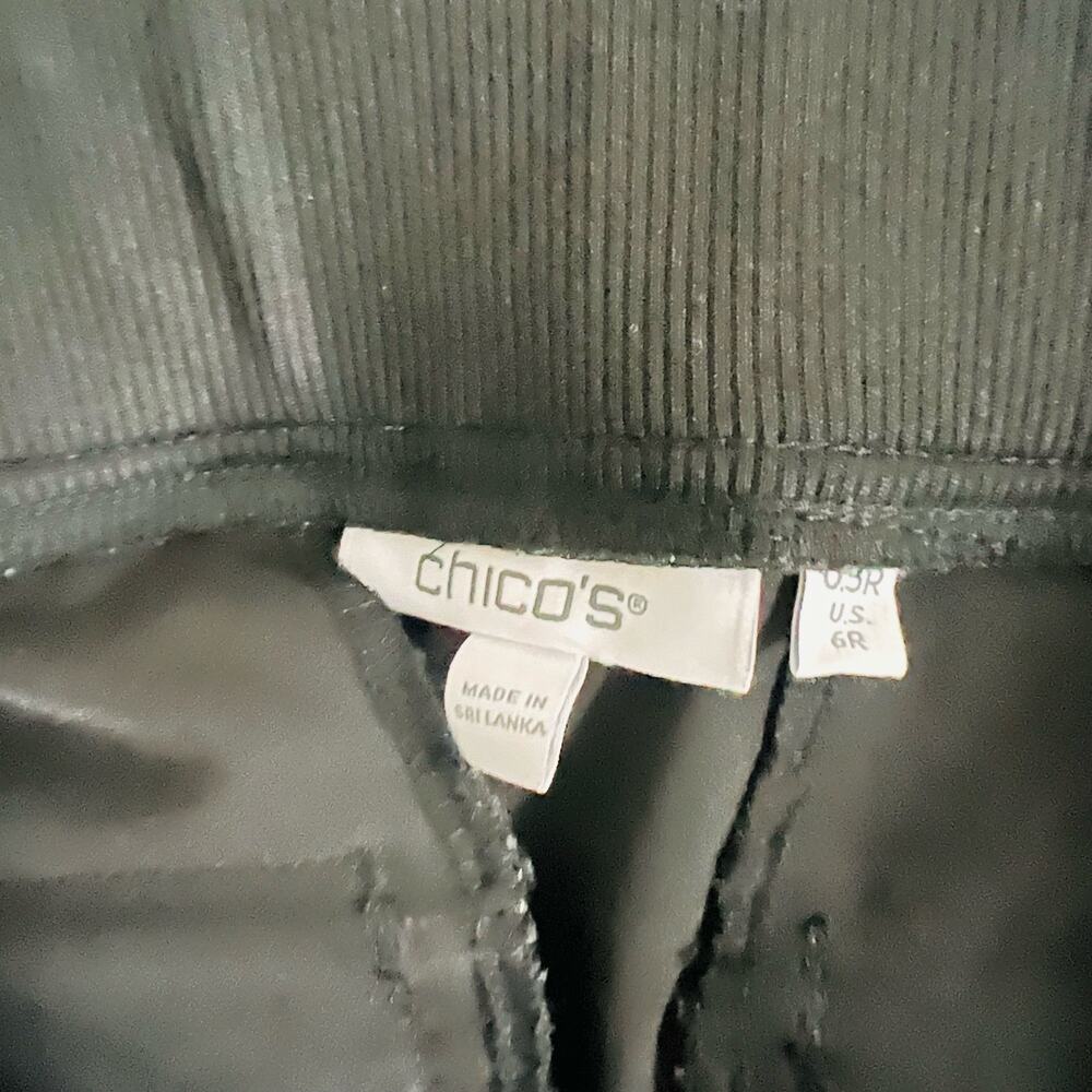 Chicos High Rise Ribbed Side Pull On Pants Size 6 Black - Picture 6 of 11